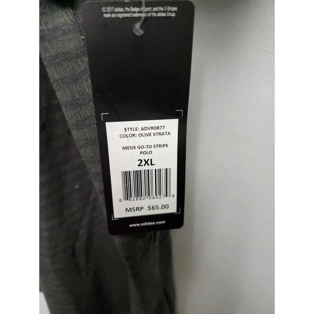 Adidas‎ Go To Stripe Polo Shirt Mens 2XL Olive Strata NWT